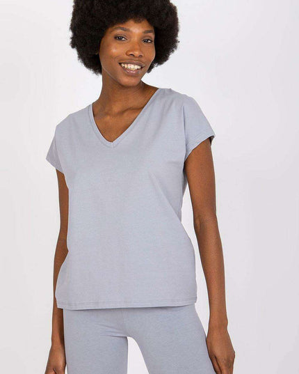 Charming Heart Neckline Cotton T-Shirt for Casual Elegance