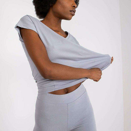 Charming Heart Neckline Cotton T-Shirt for Casual Elegance