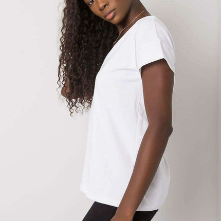 Romantic Heart Cutout Blouse - Trendy Cotton Blend with Short Sleeves