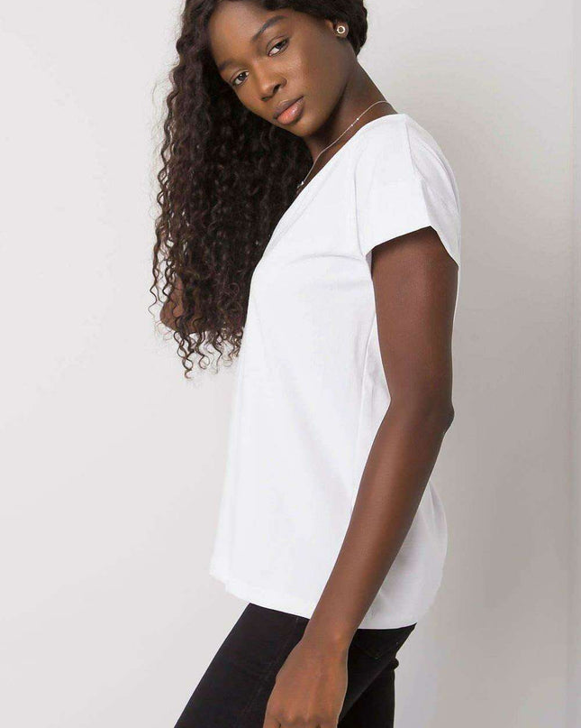 Romantic Heart Cutout Blouse - Trendy Cotton Blend with Short Sleeves