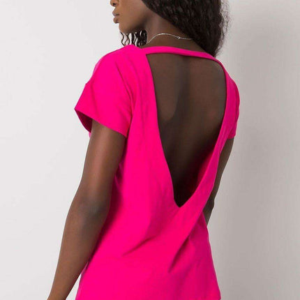 Romantic Heart Cutout Blouse - Trendy Cotton Blend with Short Sleeves