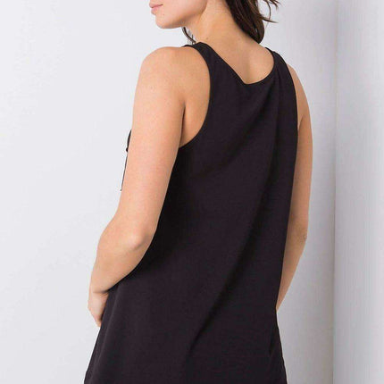 Chic Sleeveless Top with Unique Graphic Design