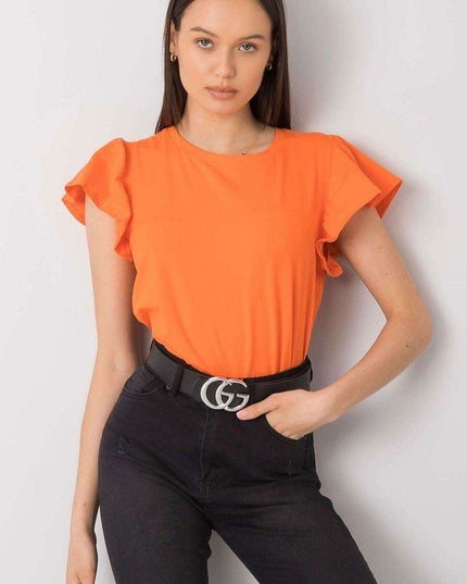 Chic Frilled Cotton Short-Sleeve Blouse