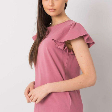 Chic Frilled Cotton Short-Sleeve Blouse