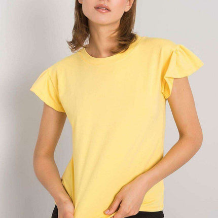 Elegant Parisian Frilled Sleeve Cotton Blend Top for Women