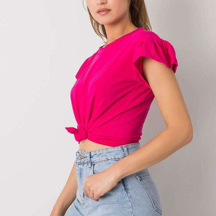 Elegant Parisian Frilled Sleeve Cotton Blend Top for Women