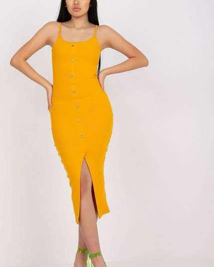 Elegant Ribbed Summer Midi Dress Paris Euro Chic Style