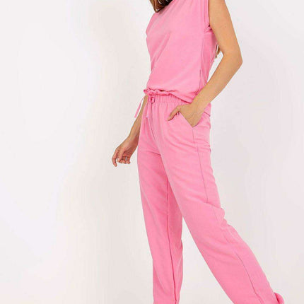 Parisian Summer Ensemble Blouse And Long Pants Set Chic