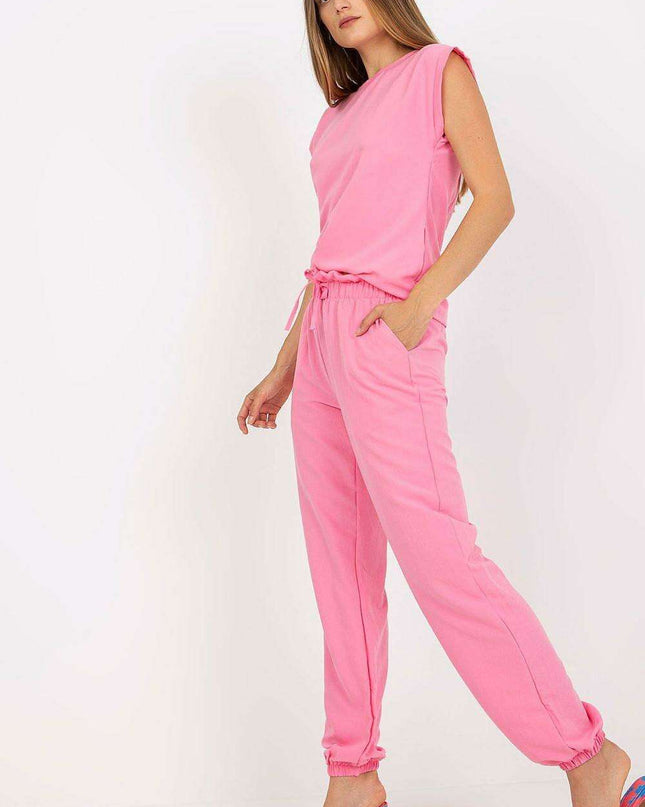 Parisian Summer Ensemble Blouse And Long Pants Set Chic