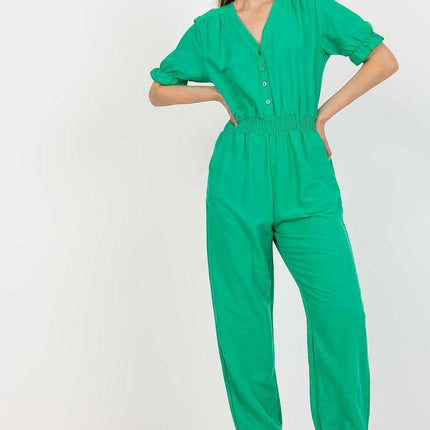 Chic Summer Parisian Jumpsuit With Frilled Sleeves