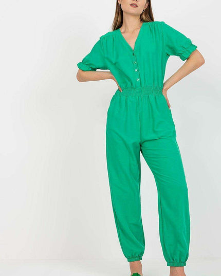Chic Summer Parisian Jumpsuit With Frilled Sleeves