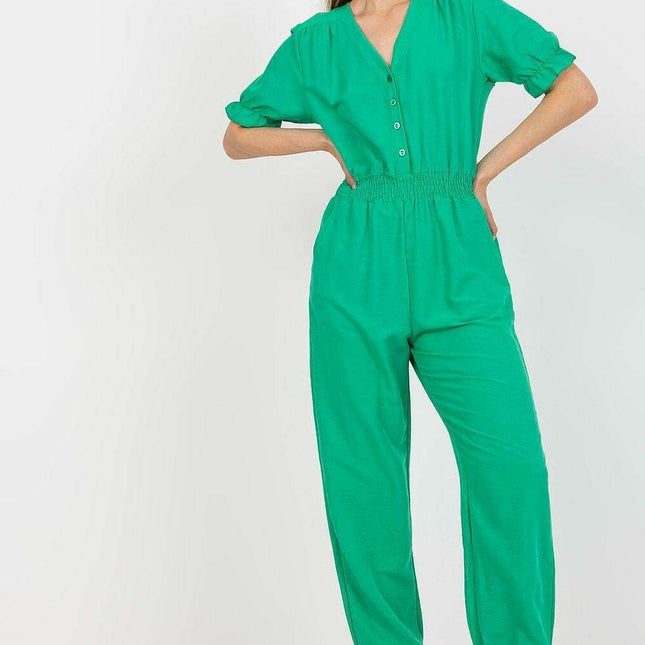 Chic Summer Parisian Jumpsuit With Frilled Sleeves