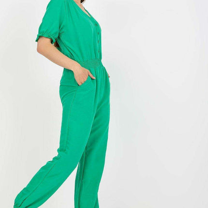 Chic Summer Parisian Jumpsuit With Frilled Sleeves