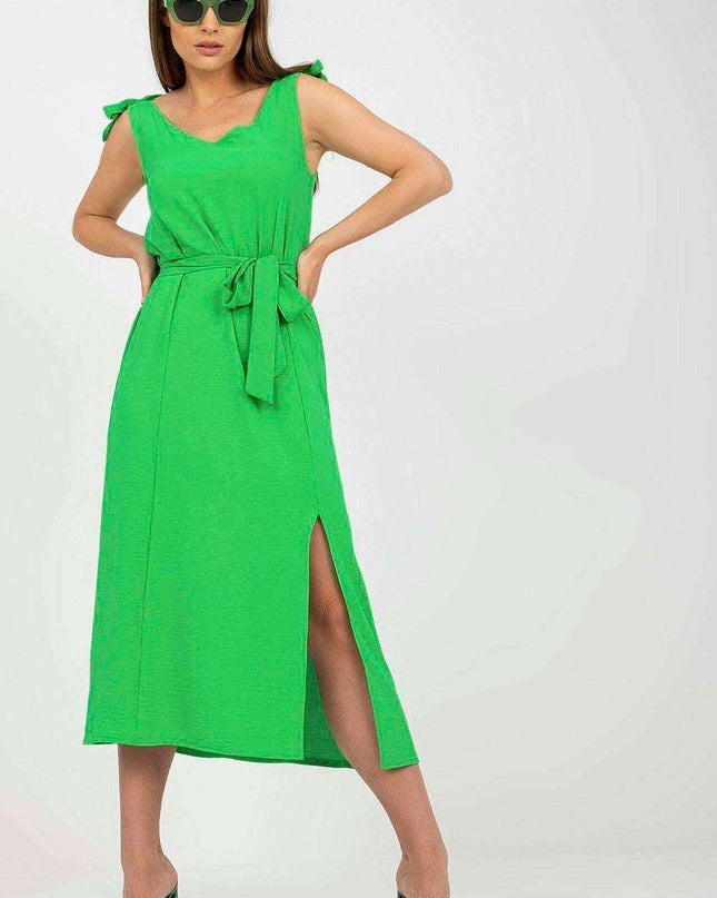 Elegant Parisian Summer Dress With Stylish Front Slit