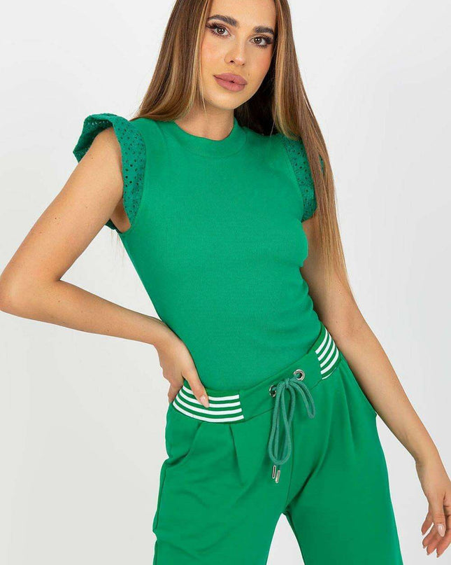 Chic Ruffled Sleeve Cotton Blouse From Rue Paris Europe