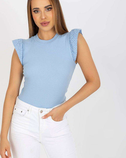 Chic Ruffled Sleeve Cotton Blouse From Rue Paris Europe