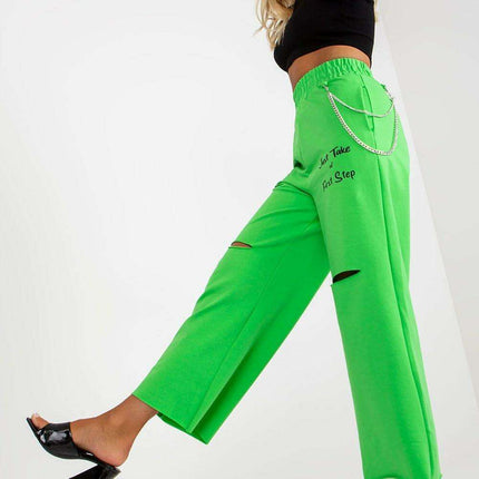 Chic Women's Wide Leg Lounge Pants with Detachable Chain Accessory