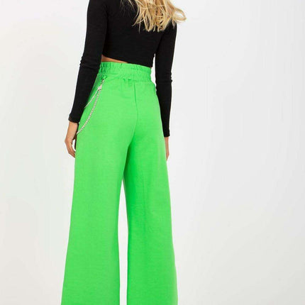 Chic Women's Wide Leg Lounge Pants with Detachable Chain Accessory