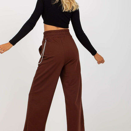 Chic Women's Wide Leg Lounge Pants with Detachable Chain Accessory
