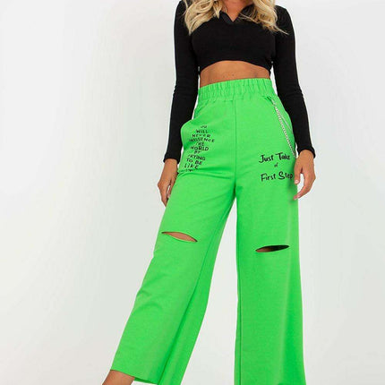 Chic Women's Wide Leg Lounge Pants with Detachable Chain Accessory