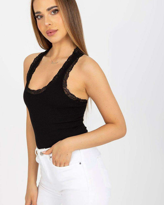Lace Trim Boxer Style Blouse With Delicate Lace Detail