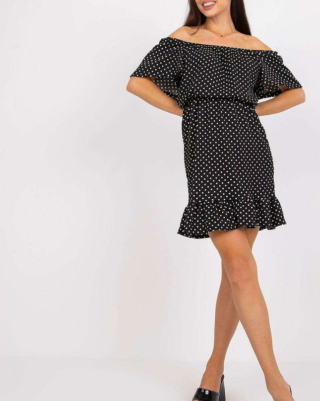 Elegant Ruffled Cotton Day Dress Parisian Style Chic