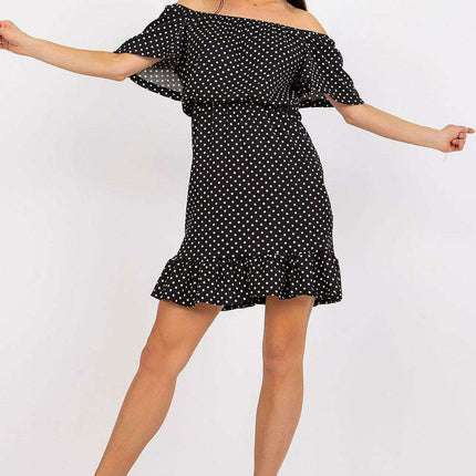 Elegant Ruffled Cotton Day Dress Parisian Style Chic