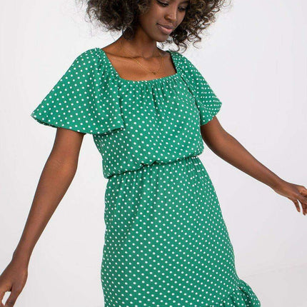 Elegant Ruffled Cotton Day Dress Parisian Style Chic