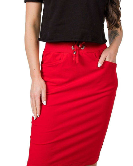 Stylish Cotton Sweatshirt Skirt with Functional Pockets