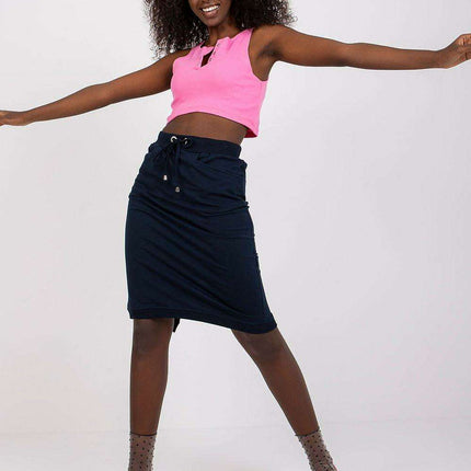 Stylish Cotton Sweatshirt Skirt with Functional Pockets