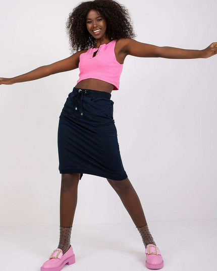 Stylish Cotton Sweatshirt Skirt with Functional Pockets