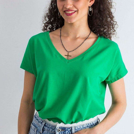 Feminine Heart-Cut Neck Cotton T-Shirt for Women