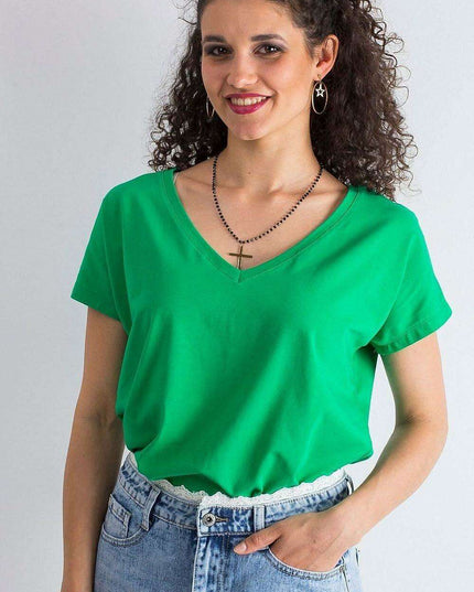 Feminine Heart-Cut Neck Cotton T-Shirt for Women