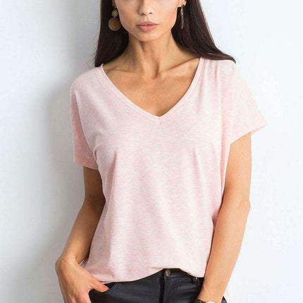 Feminine Heart-Cut Neck Cotton T-Shirt for Women