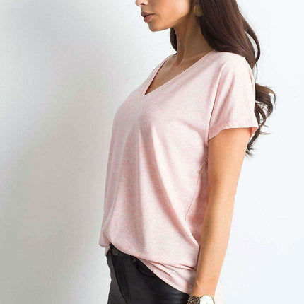 Feminine Heart-Cut Neck Cotton T-Shirt for Women