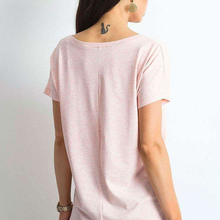 Feminine Heart-Cut Neck Cotton T-Shirt for Women