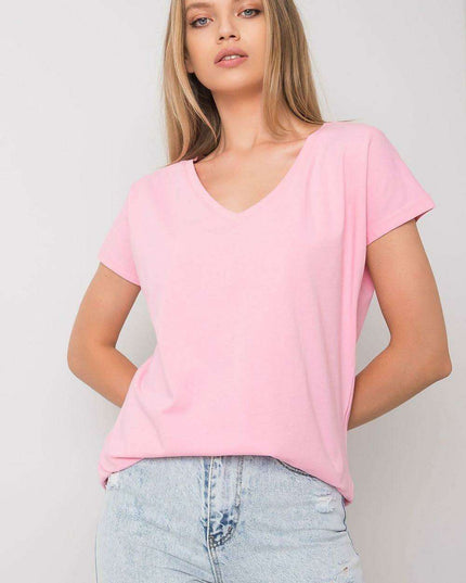 Feminine Heart-Cut Neck Cotton T-Shirt for Women
