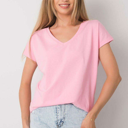 Feminine Heart-Cut Neck Cotton T-Shirt for Women