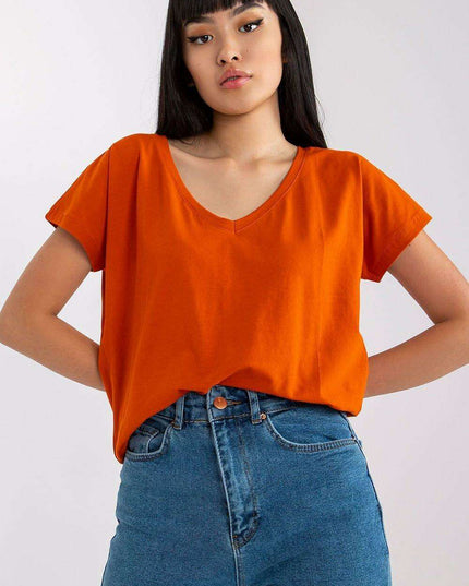 Feminine Heart-Cut Neck Cotton T-Shirt for Women