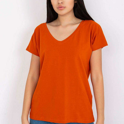 Feminine Heart-Cut Neck Cotton T-Shirt for Women