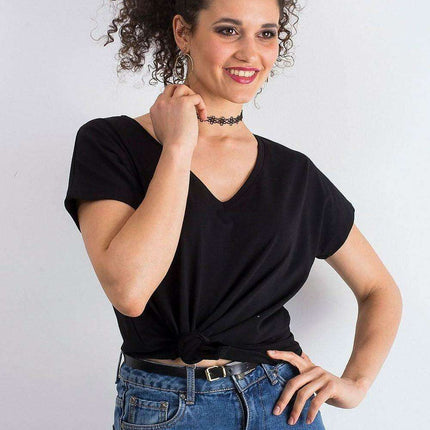 Feminine Heart-Cut Neck Cotton T-Shirt for Women