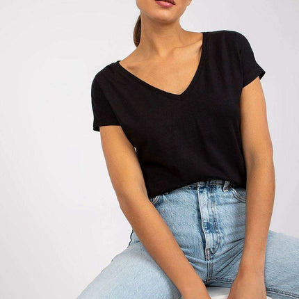 Feminine Heart-Cut Neck Cotton T-Shirt for Women