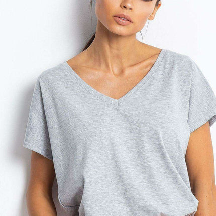 Feminine Heart-Cut Neck Cotton T-Shirt for Women