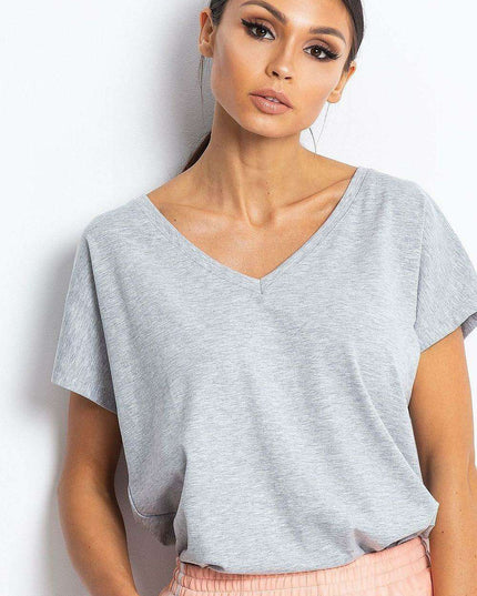 Feminine Heart-Cut Neck Cotton T-Shirt for Women