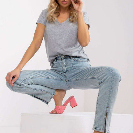 Feminine Heart-Cut Neck Cotton T-Shirt for Women