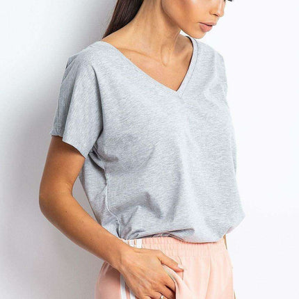 Feminine Heart-Cut Neck Cotton T-Shirt for Women