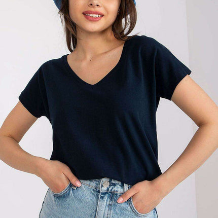 Feminine Heart-Cut Neck Cotton T-Shirt for Women