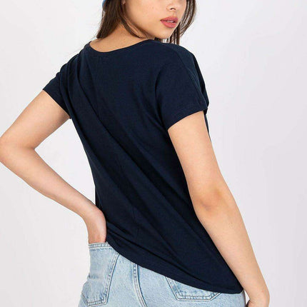 Feminine Heart-Cut Neck Cotton T-Shirt for Women