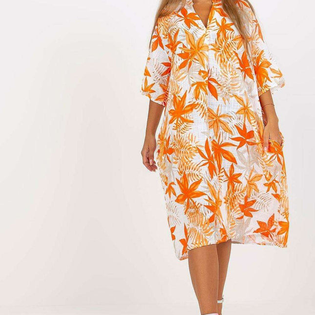 Elegant V Neck Summer Dress Italy Moda Collection Line