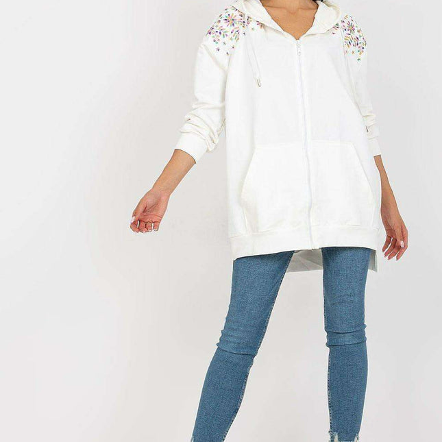 Chic Embroidered Parisian Zip Up Hoodie for Modern Elegance